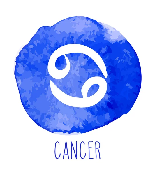 Cancer Dessiné Main Signe Zodiaque Élément Conception Astrologie Illustration Graphique — Image vectorielle