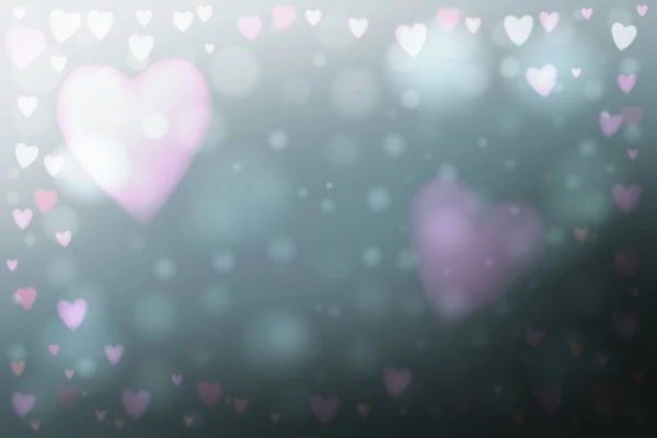 Αφηρημένη Ομαλή Θαμπάδα Γκρι Φόντο Ροζ Καρδιά Σχήμα Φώτα Πάνω — Διανυσματικό Αρχείο