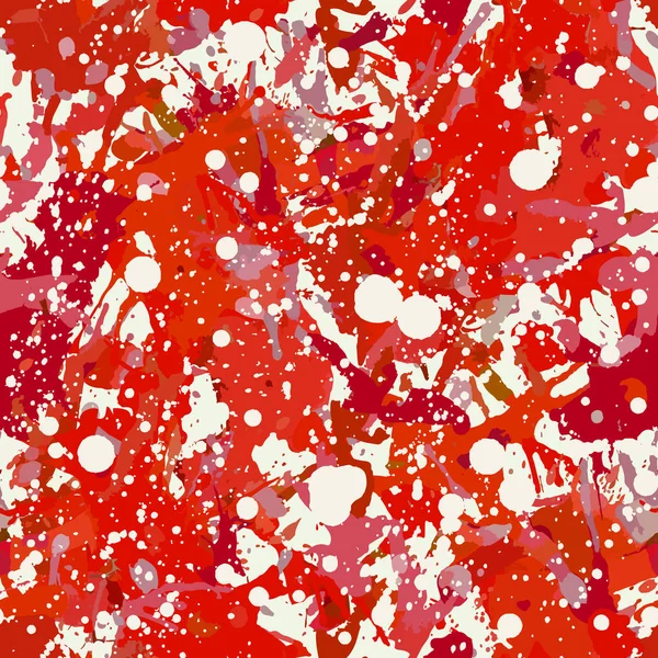 Flippige Rote Und Weiße Farbspritzer Nahtloses Muster Abstrakter Vektorhintergrund Farbenfrohe — Stockvektor