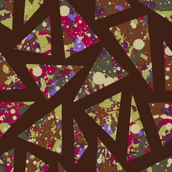 Dark Brownr Splatter Paint Seamless Pattern Abstract Vector Background Design — Stock Vector