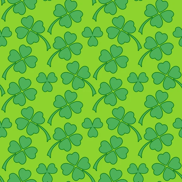 Traditionnel Trèfle Vert Vibrant Feuille Motif Sans Couture Irlandais Patrick — Image vectorielle