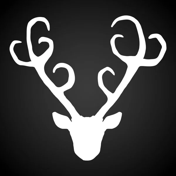 Hand Drawn Tribal Style Deer Head Silhouette Magic Vintage Vector — Stock Vector