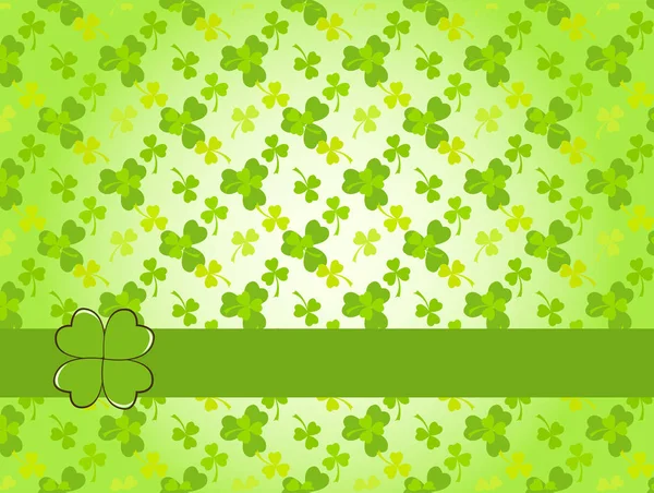 圣帕特里克节浅绿色矢量框架与三叶草洗发水叶模式 爱尔兰节日庆祝贺卡设计背景 自然花卉春天的背景 — 图库矢量图片