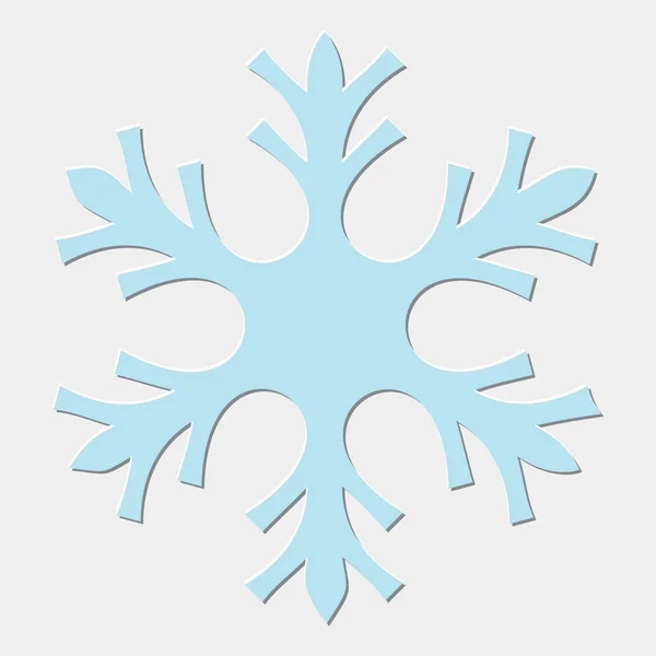 Ένα Μεγάλο Μπλε Snowflake Απομονωθεί Λευκό Φόντο — Διανυσματικό Αρχείο