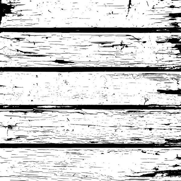 Grunge Wood Overlay Texture Vector Illustration Background Black White Square — Stock Vector