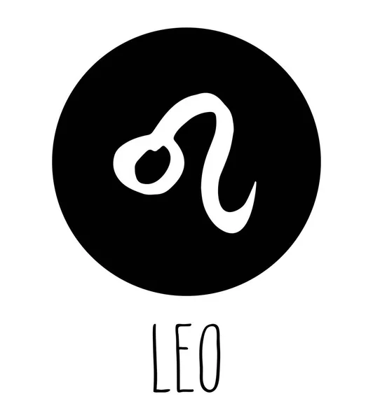 Leo Mão Desenhado Signo Zodíaco Elemento Design Astrologia Ilustração Gráfica — Vetor de Stock