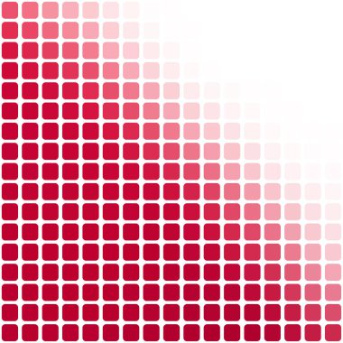 Vektör soyut kırmızı ve beyaz kare taşlarla arka plan üzerinde beyaz, kare biçimi Mozaik.