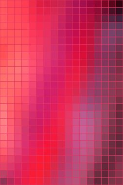 Vektör soyut düzgün kare mozaik kırmızı ve pembe döşeme arka planı, dikey format.