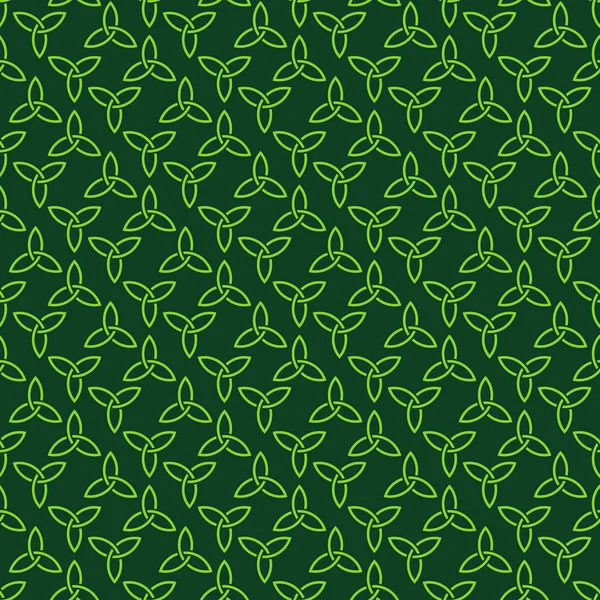 Geleneksel Koyu Yeşil Kelt Tarzı Sembolmüş Örgülü Düğüm Seamless Modeli — Stok Vektör