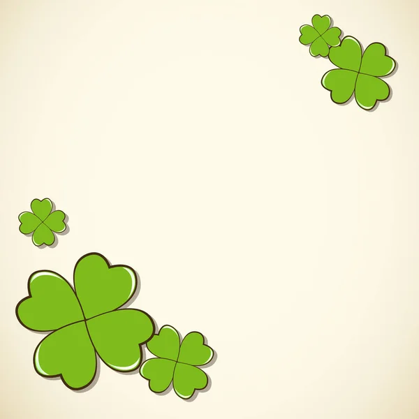 圣帕特里克节矢量空白方界与绿色三叶草洗发水叶 爱尔兰节日庆祝贺卡设计背景 — 图库矢量图片
