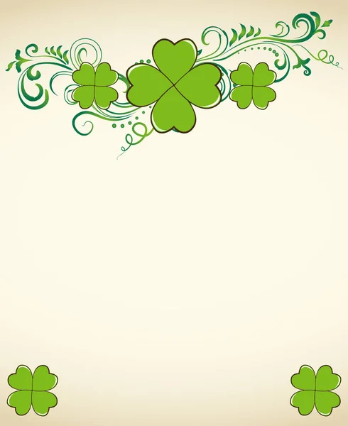 Saint Patrick Day Vector Blank Border Mit Kunstvollen Strudeln Und — Stockvektor