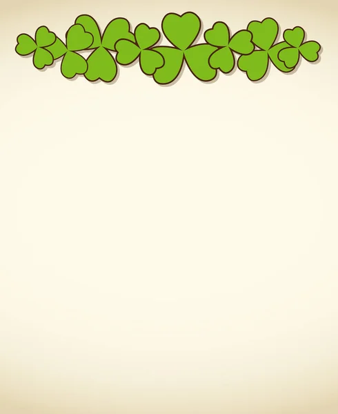 緑のクローバーのシャムロックと聖パトリックの日ベクター フレームを白で残します アイルランドのお祭りお祝いグリーティング カード デザインの背景 自然春の花背景 — ストックベクタ