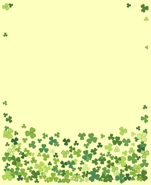 Saint Patrick Day Vektorrahmen Mit Kleinen Grünen Kleeblättern Irish Festival — Stockvektor