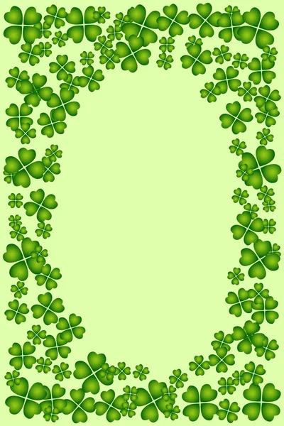 Cadre Ovale Vectoriel Saint Patrick Avec Petites Feuilles Trèfle Trèfle — Image vectorielle