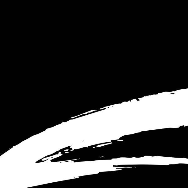 Artistic Grunge Brush Paint Stroke Backdrop White Isolated Black Background — Stock Vector