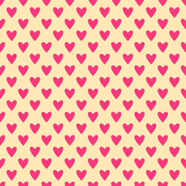 Nahtloses Herzmuster Rosa Und Beige Hintergrund Ist Der Valentinstag Romantisches — Stockvektor