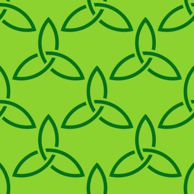 Geleneksel parlak yeşil Kelt tarzı düğüm seamless modeli örgülü. İrlandalı St. Patrick's günü vektör artalanları çizim.