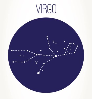 Başak çizilmiş Zodyak işareti takımyıldızı ver. Vektör grafik Astroloji çizim. Batı Astroloji mistik sembol.