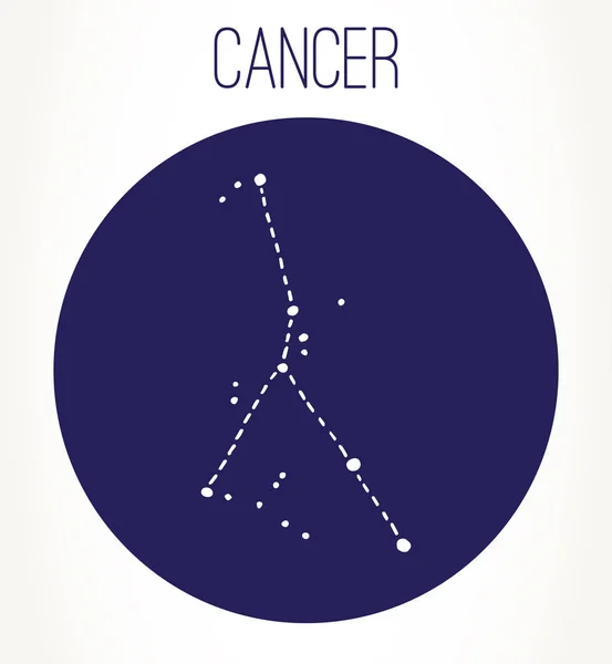 Cancer Dessiné Main Constellation Signe Zodiaque Illustration Graphique Vectorielle Astrologie — Image vectorielle