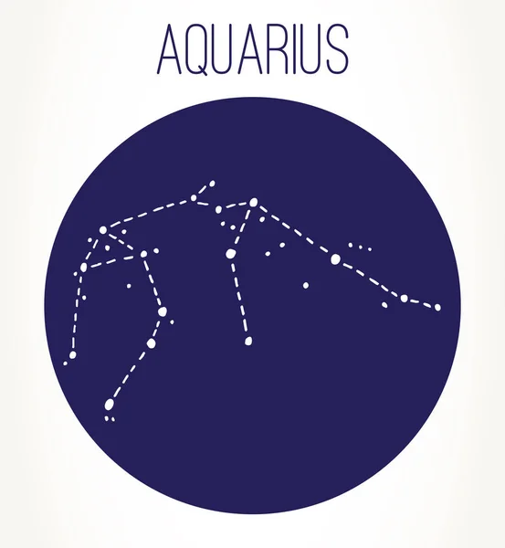 Acquario Disegnato Mano Costellazione Segno Zodiacale Illustrazione Astrologica Grafica Vettoriale — Vettoriale Stock