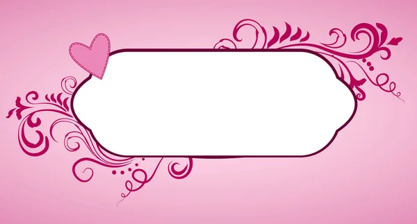 ピンクの花の華やかなバレンタインの日フレーム ロマンチックなベクトル図 — ストックベクタ