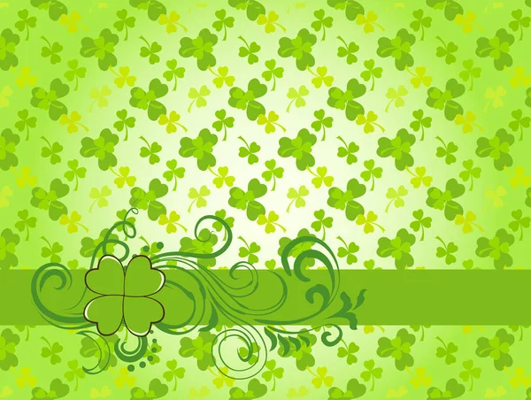 Cadre Vectoriel Vert Clair Saint Patrick Avec Motif Feuilles Trèfle — Image vectorielle