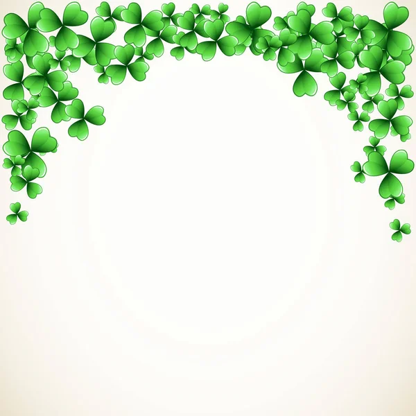 Cadre Vectoriel Saint Patrick Avec Trèfle Vert Feuilles Trèfle Irish — Image vectorielle