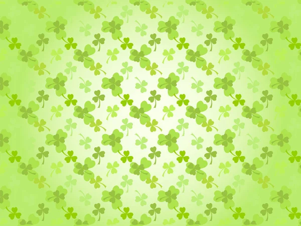 Hellgrüner Saint Patrick Day Rahmen Mit Vierblättrigem Kleeblatt Shamrock Muster — Stockvektor