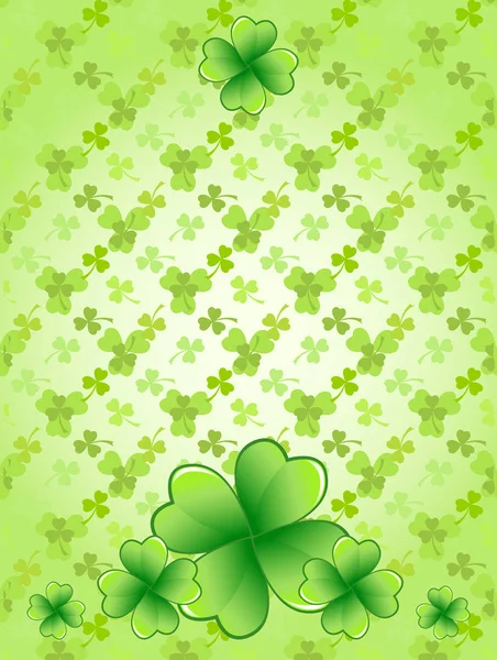 Hellgrünes Saint Patrick Day Gestell Mit Vierblättrigem Kleeblatt Shamrock Irish — Stockvektor