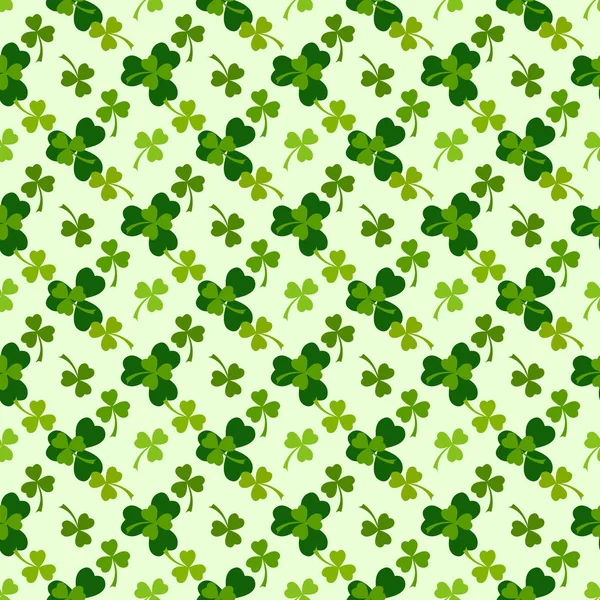 Hellgrünem Klee Blätter Vektor Nahtlose Muster Natur Frühling Hintergrund Irisches — Stockvektor