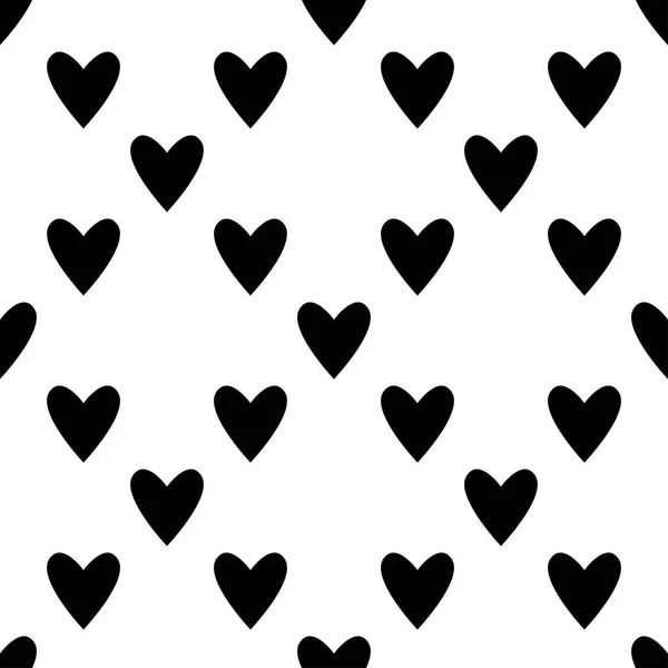 Nahtloses Herzmuster Schwarz Und Weiß Hintergrund Ist Der Valentinstag Romantische — Stockvektor