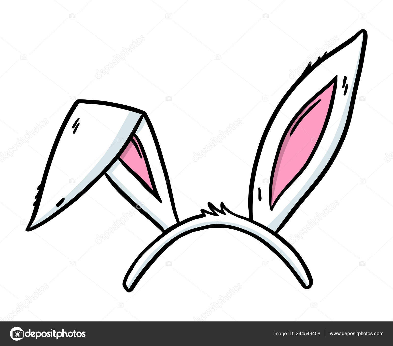 Orejas Conejo Dibujadas Mano Vector Ilustración Elemento Diseño