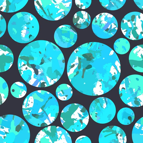 Flippige Blaue Splatterfarbe Nahtloses Muster Abstrakter Vektorhintergrund Design Tapete Für — Stockvektor