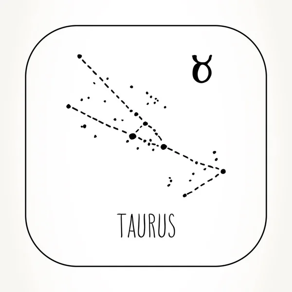 Taurus Hand Drawn Zodiac Sign Constellation Vector Graphics Astrology Illustration — Stock Vector