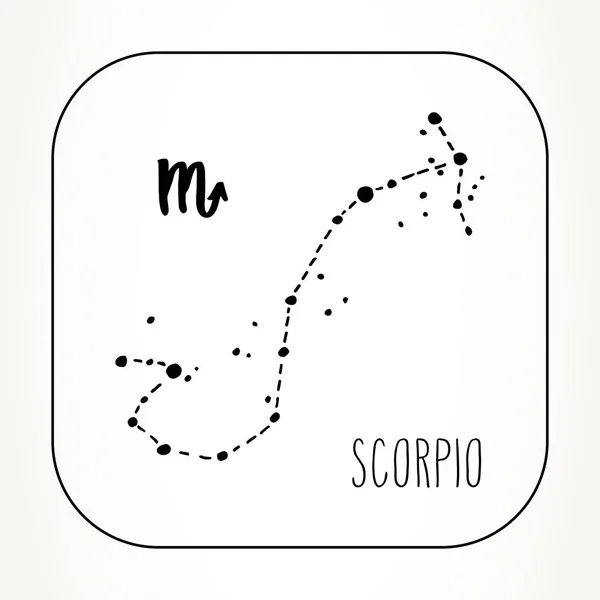 Scorpion Dessiné Main Constellation Signe Zodiaque Illustration Graphique Vectorielle Astrologie — Image vectorielle