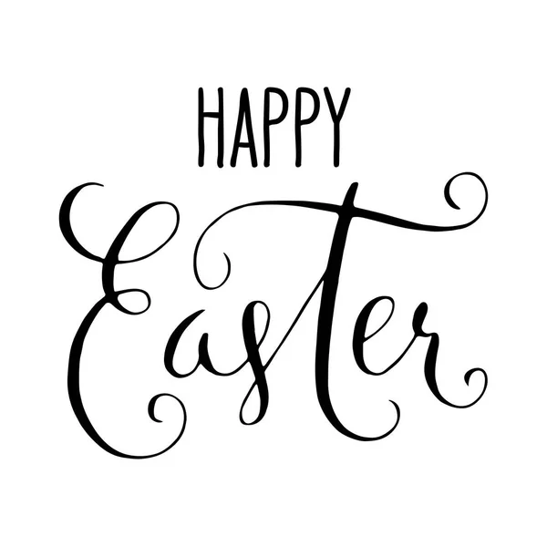 Happy Easter Kartkę Życzeniami Ręcznie Rysowane Napis Wektor Wiosna Ilustracja — Wektor stockowy