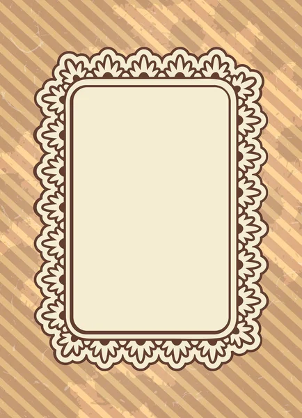 Rechthoekige Vintage Bloemen Sier Leeg Frame Gestructureerde Grungy Bruin Gestreepte — Stockvector