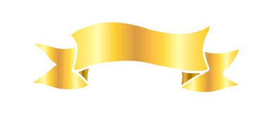 Vintage el katlanmış kurdele afiş vektör çizim çekilmiş. Altın gradyan beyaz bitti izole.