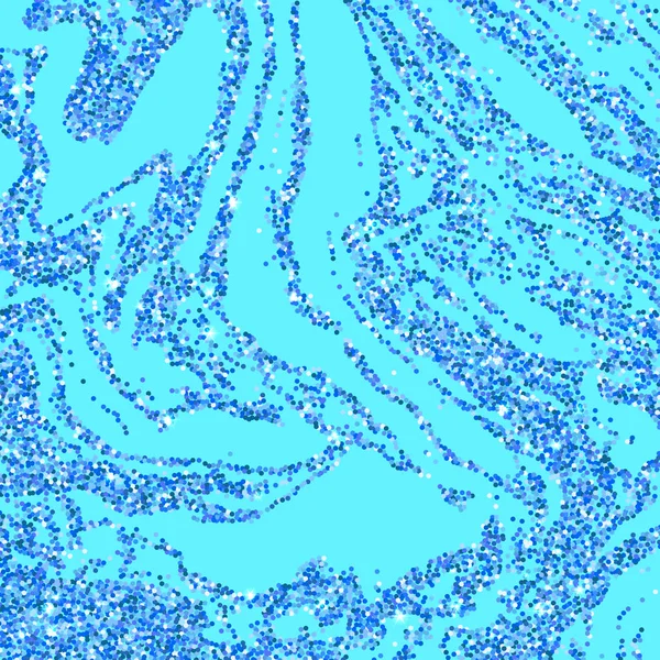 Bleu Paillettes Ondulées Texture Fond Couleur Abstraite Scintille Confettis Illustration — Image vectorielle
