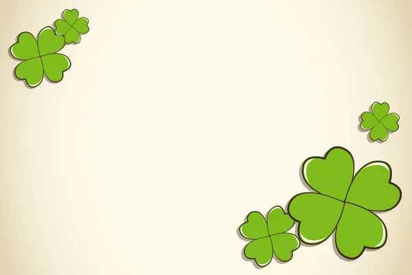 Saint Patrick Day Vector Blank Horizontale Grenze Mit Grünen Kleeblättern — Stockvektor