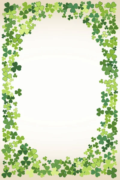 Ημέρα Του Αγίου Πατρικίου Διανυσματικό Πλαίσιο Μικρά Πράσινα Φύλλα Τριφύλλι — Διανυσματικό Αρχείο