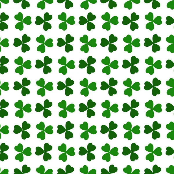 Kleeblätter Vektor Nahtlose Muster Natur Frühling Hintergrund Irisches Traditionelles Gestaltungselement — Stockvektor