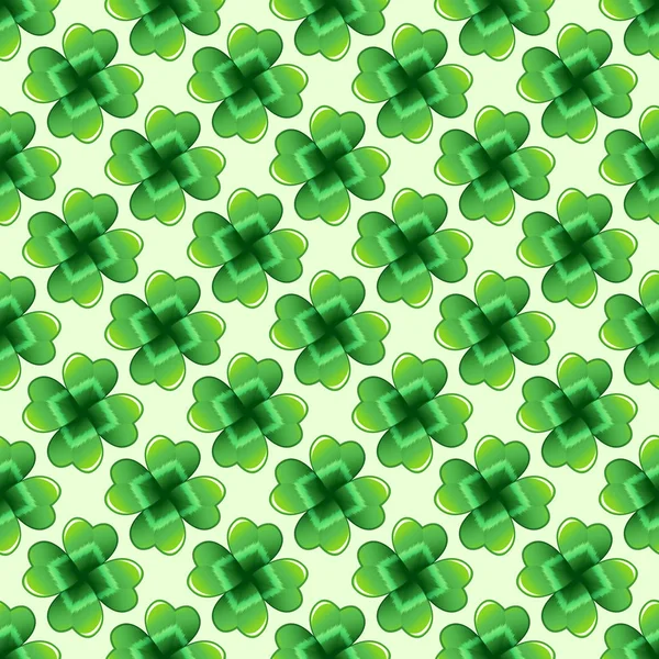 Hellgrünem Klee Blätter Vektor Nahtlose Muster Natur Frühling Hintergrund Irisches — Stockvektor