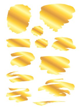 Beyaz üzerinde altın boya vuruşları