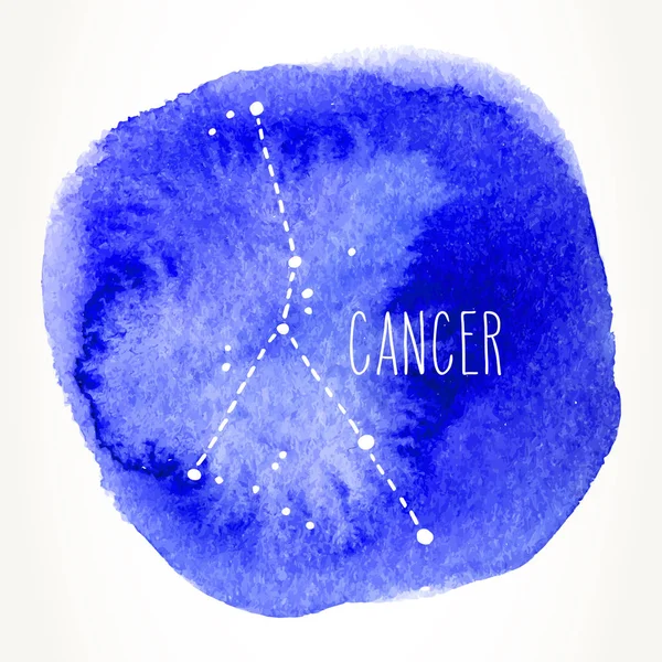 Cancer signe du zodiaque constellation dessinée à la main — Image vectorielle