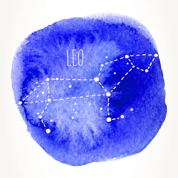 Leo Zodiac underteckna hand dragen konstellation — Stock vektor