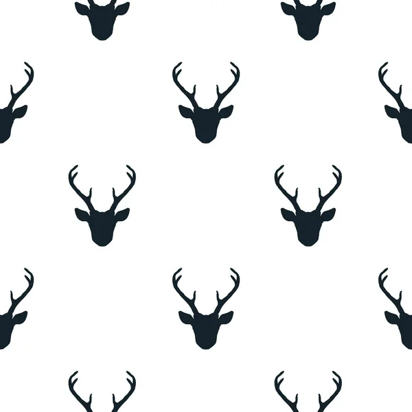 Modèle sans couture avec têtes de cerf — Image vectorielle