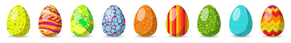 Set uova di Pasqua, elementi di design biglietto di auguri per le vacanze — Vettoriale Stock