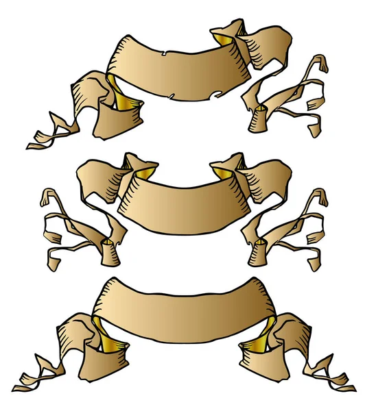 Золотые винтажные ленты — стоковый вектор