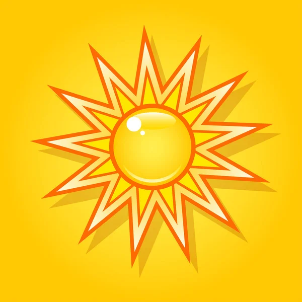 Sol en el cielo — Vector de stock